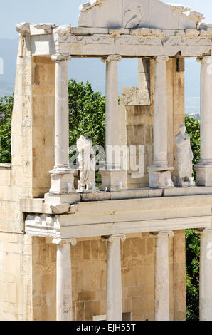 Frammento di antico anfiteatro romano nella vecchia città di Plovdiv, Bulgaria Foto Stock