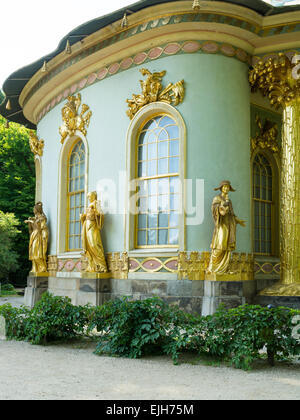 La casa del tè cinese, il parco Sanssouci, Potsdam, Germania Foto Stock