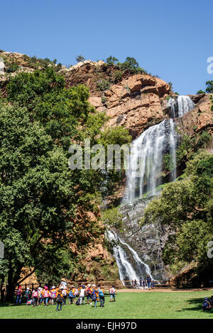 Johannesburg Sud Africa, Roodepoort africano, Walter Sisulu National Botanical Garden, Witwatersrand, Muldersdrif se Loop, Roodekrans, cascata, scogliera, Rive Foto Stock