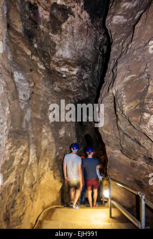 Johannesburg Sud Africa, African Muldersdrift, grotte Sterkfontein, hominin, sito hominid, antenato umano, culla dell'umanità, grotta, interno, discesa Foto Stock