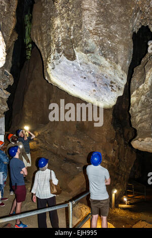 Johannesburg Sud Africa, African Muldersdrift, grotte Sterkfontein, hominin, sito hominid, antenato umano, culla dell'umanità, grotta, interno, adulti a Foto Stock