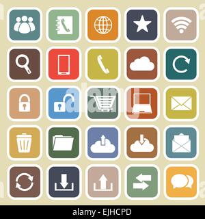 Comunicazione icona piatta su sfondo chiaro, vettore di stock Illustrazione Vettoriale