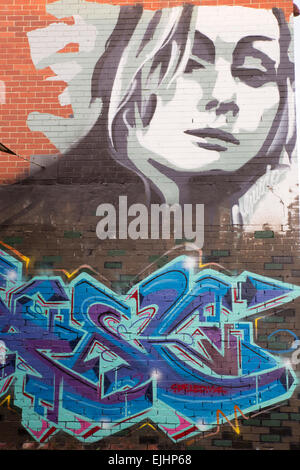 Graffiti - Botherambo Street, East Richmond, Melbourne, Australia. Immagine presa il 22 marzo 2015. Foto Stock