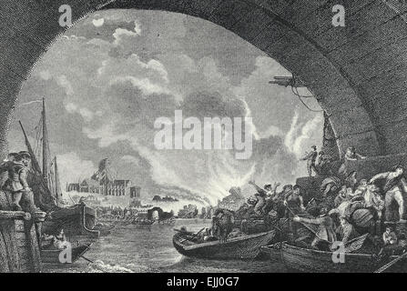Il Grande Incendio di Londra 1666 Foto Stock