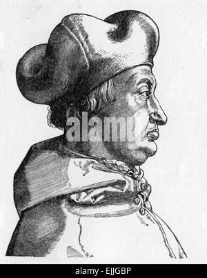 Il Cardinale Alberto di Brandenburgo (tedesco: Albrecht von Brandenburg) (1490 - 1545), l'elettore e arcivescovo di Magonza Foto Stock