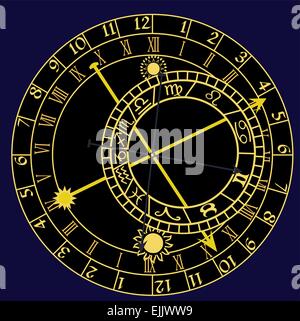 Orologio astronomico - vettore Illustrazione Vettoriale