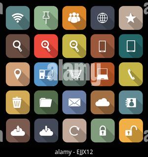 Internet icona piatta con lunga ombra, vettore di stock Illustrazione Vettoriale