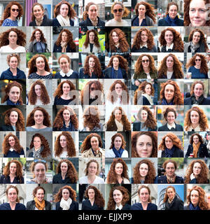 Un montaggio di fotografie di Rebecca Brooks in arrivo per il telefono hacking presso la Old Bailey tra ottobre 2013 e giugno 2014 Foto Stock