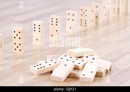 Legno domino Foto Stock