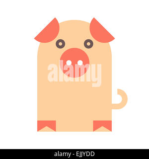 I suini isolati su sfondo bianco Foto Stock