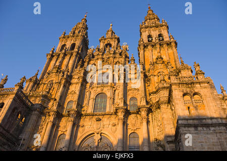 Cattedrale di Saint James Plaza del Obradoiro VECCHIA CITTÀ DI SANTIAGO DE COMPOSTELA Galizia Spagna Foto Stock