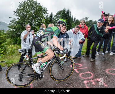 Thomas Voeckler, Team Europacar, Tour de France 2014, stadio 8 Tomblaine-Geradmer montagne Vosges Francia Europa Foto Stock