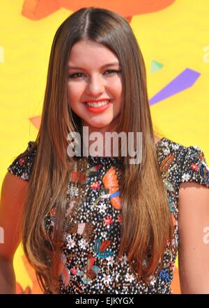 Los Angeles, CA, Stati Uniti d'America. 28 Mar, 2015. Fatima Ptacek presso gli arrivi per Nickelodeon's 28 bambini annuale' Choice Awards 2015 - Parte 1, il Forum, Los Angeles, CA Marzo 28, 2015. Credito: Dee Cercone/Everett raccolta/Alamy Live News Foto Stock