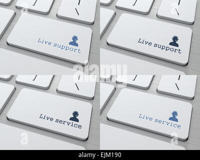 Live Support pulsante sulla tastiera. Foto Stock