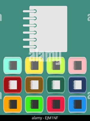 Ring Binder calendario notepad - icona del vettore Foto Stock