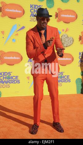 Los Angeles, CA, Stati Uniti d'America. 28 Mar, 2015. Nick Cannon presso gli arrivi per Nickelodeon's 28 bambini annuale' Choice Awards 2015 - Parte 1, il Forum, Los Angeles, CA Marzo 28, 2015. Credito: Elizabeth Goodenough/Everett raccolta/Alamy Live News Foto Stock