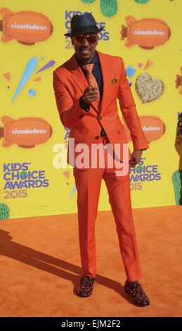 Los Angeles, CA, Stati Uniti d'America. 28 Mar, 2015. Nick Cannon presso gli arrivi per Nickelodeon's 28 bambini annuale' Choice Awards 2015 - Parte 1, il Forum, Los Angeles, CA Marzo 28, 2015. Credito: Elizabeth Goodenough/Everett raccolta/Alamy Live News Foto Stock