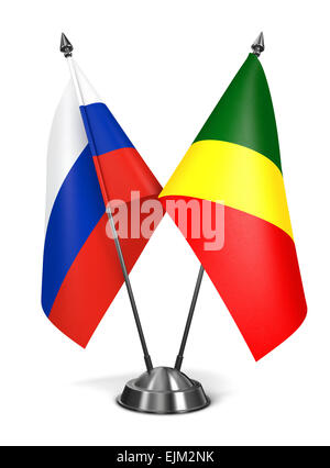 Russia e Repubblica del Congo - Bandiere in miniatura. Foto Stock