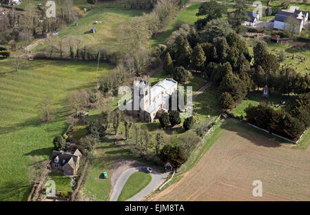 Vista aerea di tutti i Santi Holme su Spalding Moor Chiesa, East Yorkshire, Regno Unito Foto Stock