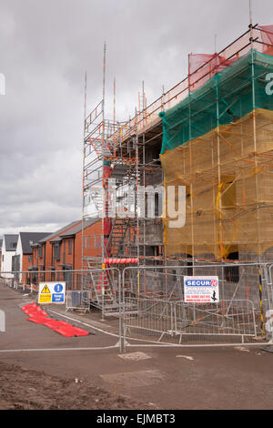 Nuove case costruite in Shropshire new town di Telford, nel villaggio di Lawley sviluppo. Regno Unito Foto Stock