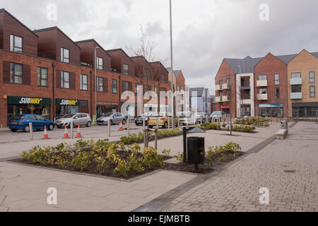 Nuove case costruite in Shropshire new town di Telford, nel villaggio di Lawley sviluppo. Regno Unito Foto Stock