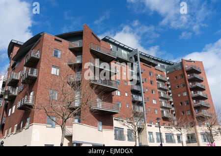 St Ann's Court un appartamento moderno sviluppo su Newcastle upon Tyne, Quayside, England, Regno Unito Foto Stock