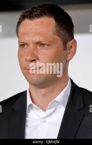 Budapest, Ungheria. 29 marzo, 2015. Testa ungherese pullman, Pal Dardai durante l'Ungheria vs. Grecia UEFA EURO 2016 qualifier partita di calcio in Groupama Arena. Credito: Laszlo Szirtesi/Alamy Live News Foto Stock