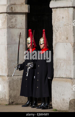 Royal Horse Guards sul dazio, Londra Foto Stock