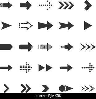 Le icone a freccia su sfondo bianco, vettore di stock Illustrazione Vettoriale