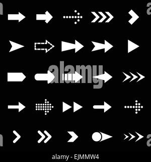 Le icone a freccia su sfondo nero, vettore di stock Illustrazione Vettoriale