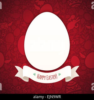 Red Felice Pasqua Poster con uovo Foto Stock