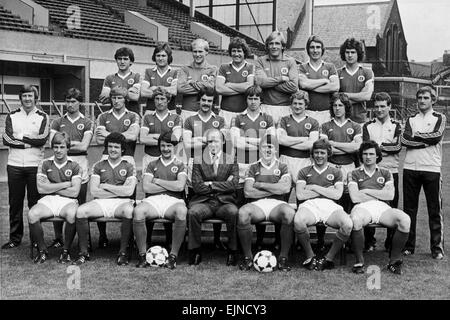 Everton squad posano per una foto di gruppo a Goodison Park, 30 luglio 1979. Foto Stock