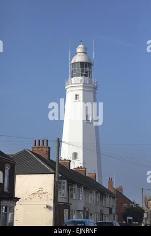 Il vecchio faro a Ashford sulla east yorkshire coast Foto Stock