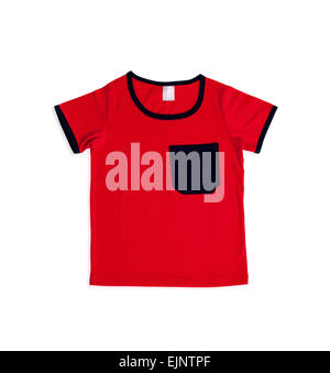 Red baby boy t-shirt isolati su sfondo bianco Foto Stock