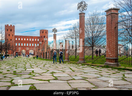 Italia Piemonte Torino Porte Palatine Foto Stock