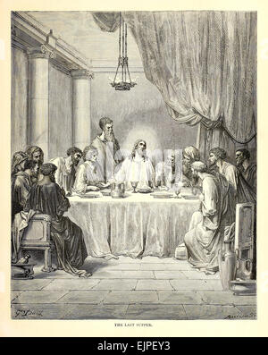 L Ultima Cena - illustrazione di Paul Gustave Doré (1832-1883) dal 1880 edizione della Bibbia. Vedere la descrizione per maggiori informazioni. Foto Stock