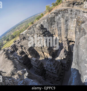 Grotte di Ellora, UNESCO sito archeologico in India Foto Stock