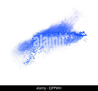 Lanciato in polvere colorata, isolato su bianco Foto Stock