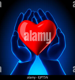 Cuore in mano - Concetto di San Valentino Foto Stock