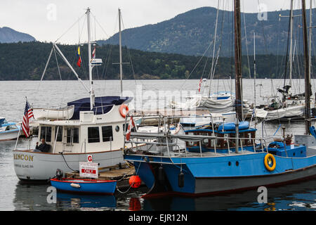 Cowichan Bay vicino a Duncan, sull'Isola di Vancouver in British Columbia. Foto Stock