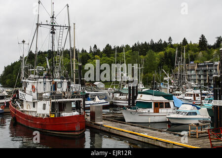 Cowichan Bay vicino a Duncan, sull'Isola di Vancouver in British Columbia. Foto Stock