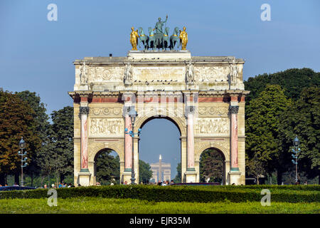 Arc de triomphe du Carrousel, Arco di Trionfo, Parigi, Francia Foto Stock