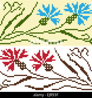 Set di ornamento etnico pattern in diversi colori. Illustrazione Vettoriale. Dalla collezione di ornamenti Balto-Slavic Foto Stock