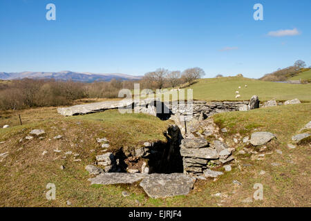 Capel Garmon Neolitico camera di sepoltura nel Parco Nazionale di Snowdonia. Capel Garmon, Betws-y-Coed, Conwy, Galles del Nord, Regno Unito Foto Stock