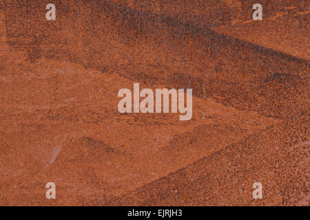 Vista dettagliata del metallo arrugginito pannello come sfondo con struttura dettagliata Foto Stock