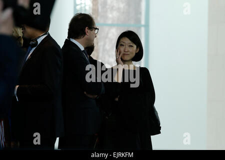 Berlino, Germania. 31 mar, 2015. La foto di famiglia del tedesco e del governo francese realizzata durante la 17. tedesco-francese Consiglio dei ministri presso la cancelleria federale della Repubblica federale di Germania il 31 marzo 2015 a Berlino, Germania. / Immagine: francese il ministro dell'istruzione © reynaldo chaib paganelli/alamy live news credito: reynaldo chaib paganelli/alamy live news Foto Stock