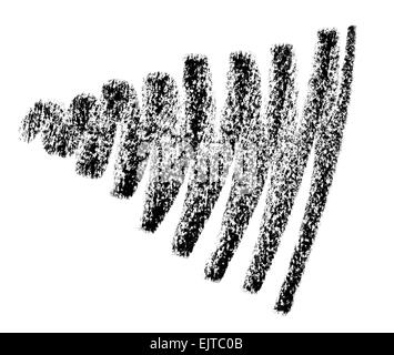 In prossimità di un tratto di matita su sfondo bianco Foto Stock
