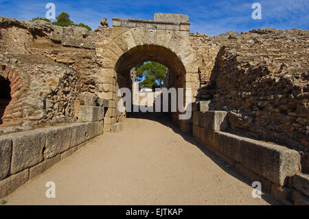 Anfiteatro romano, Merida, sito Patrimonio Mondiale dell'UNESCO, provincia di Badajoz, Extremadura, Ruta de la Plata, Spagna, Europa. Foto Stock