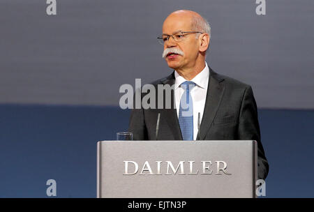 Berlino, Germania. 1 Aprile, 2015. Presidente della Daimler Dieter Zetsche parla al Daimer assemblea generale a Berlino, Germania, 01 aprile 2015. Foto: WOLFGANG KUMM/dpa/Alamy Live News Foto Stock