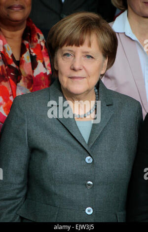 Marzo 31, 2015 - Berlino: il cancelliere tedesco Angela Merkel a una foto opp prima di una riunione del tedesco e del governo francese in Foto Stock